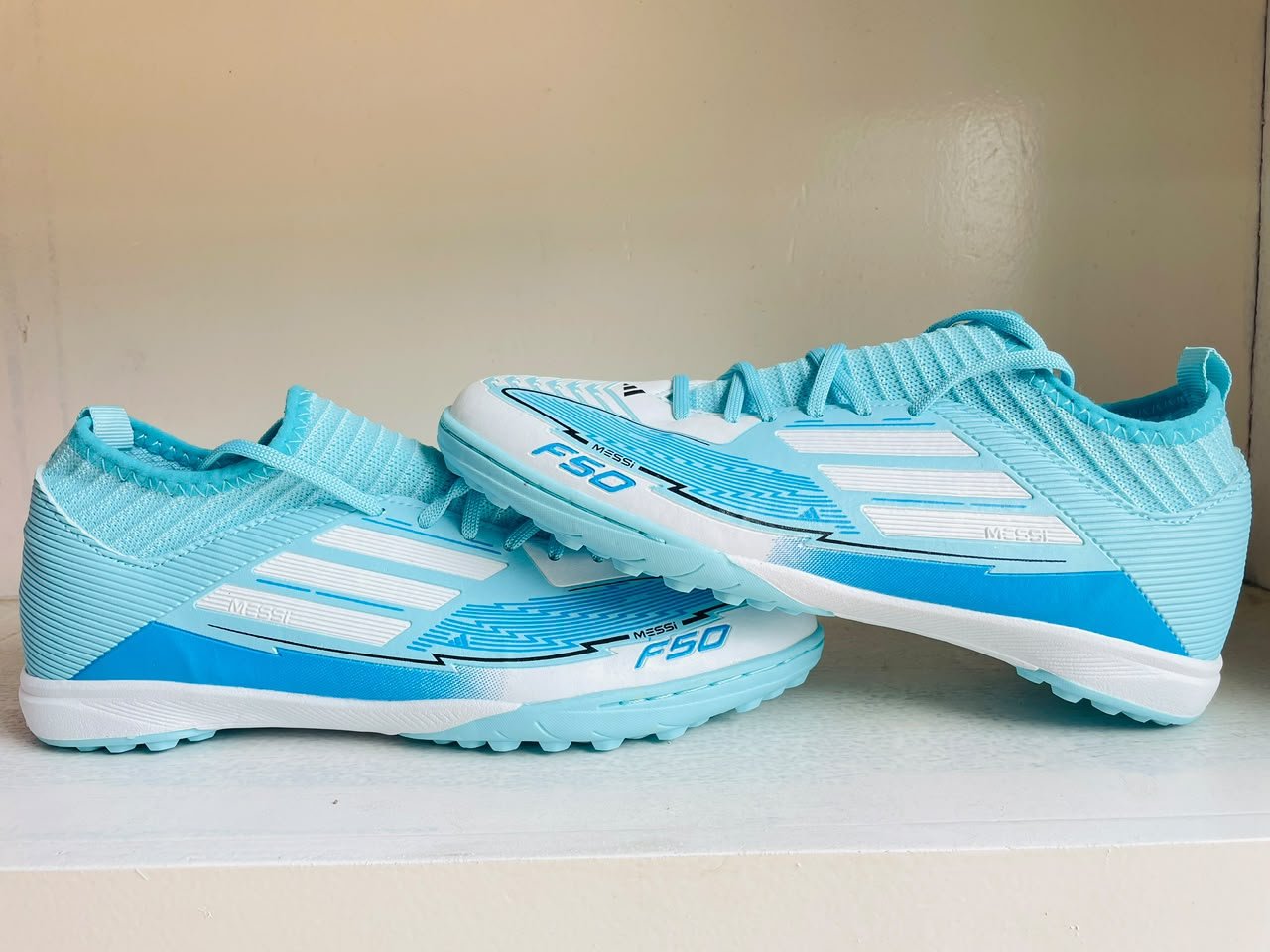 Football Turf Shoe F 50 Double leyar Stich AL Sky Blue